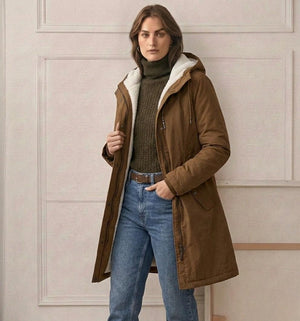 Marjorie cozy hooded weatherproof coat