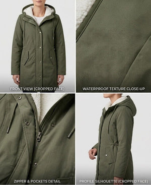 Marjorie cozy hooded weatherproof coat