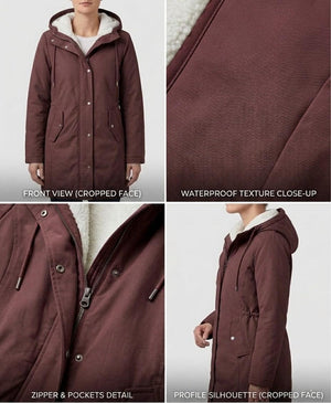 Marjorie cozy hooded weatherproof coat