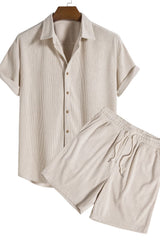 Men's Corduroy Short-Sleeve Shirt &amp; Shorts Set - Relaxed Fit