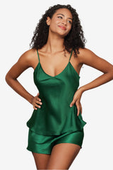 Women's Satin Camisole Pyjama Set with Adjustable Straps