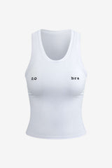 Women’s Sleeveless Crop Tank Top with Letter Print