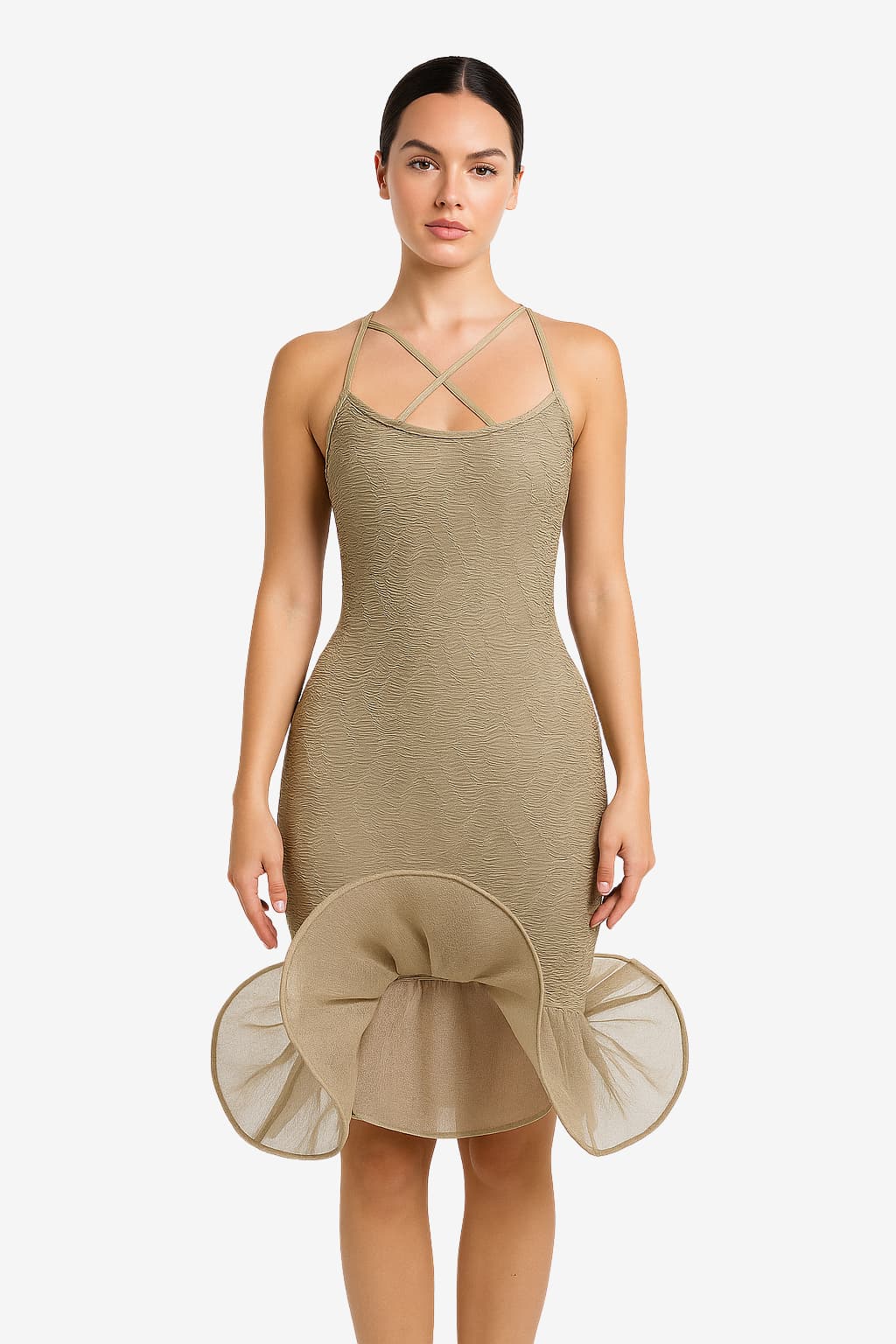 Women's Sleeveless Ruched Bodycon Mini Dress Slim Fit