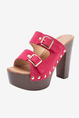 Women’s Block Heel Mule Sandals Open Toe Platform