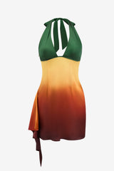 Women's Ombre Halter Mini Dress