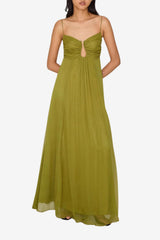 Women’s Spaghetti Strap Maxi Dress with Pleated Skirt