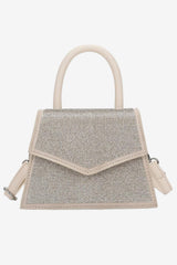 Women's Rhinestone Handbag, Small Structured Shoulder Bag