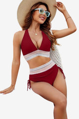 Women's High Waist Bikini Adjustable Straps Moulded Cups