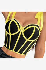 Women's Corset Tie-Up Cropped Cami Top
