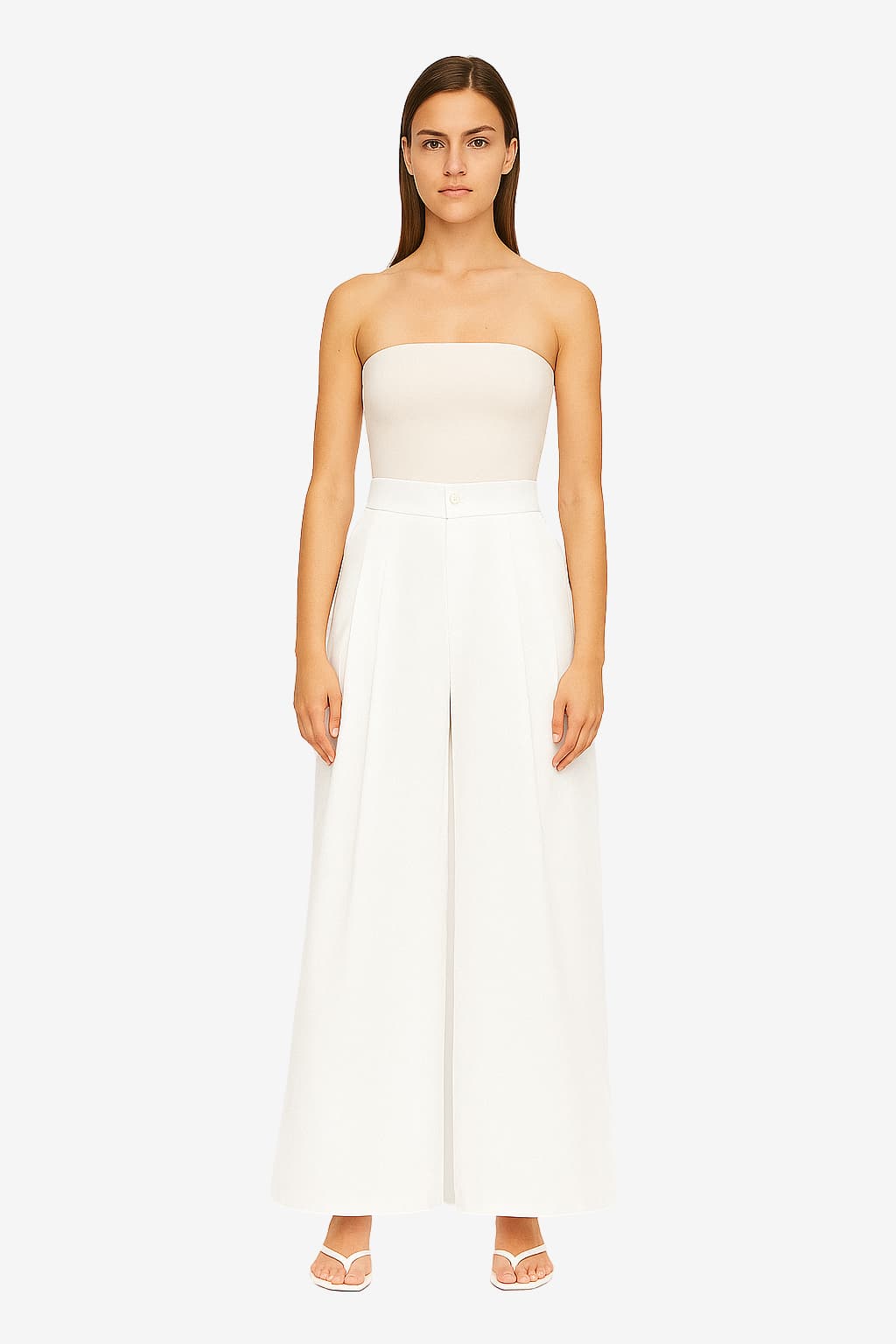 Women's Linen Wide Leg High Waist Trousers