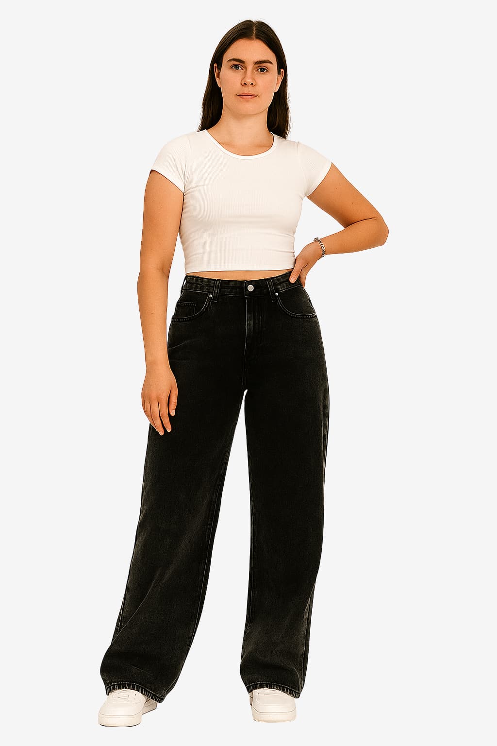 Women’s Straight-Leg Jeans Loose Fit High Waist Denim