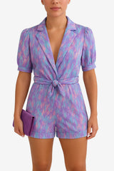 Women’s Short Sleeve Summer Playsuit with Belted Waist
