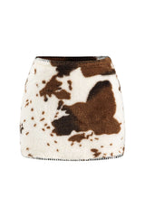 Women’s Mini Skirt Abstract Print Faux Wool Fitted