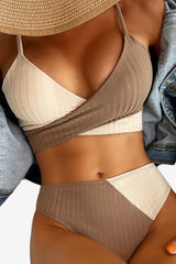 Women’s Summer Bikini Set with High-Waisted Bottoms