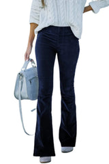 Women's High-Waisted Corduroy Flare Trousers