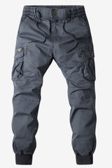 Men's Cargo Jogger Pants Cotton Blend Relaxed Fit Black