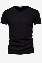 Men’s Crew Neck Cotton T-Shirt Short Sleeve Summer Fit