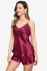 Women's Satin Camisole Pyjama Set with Adjustable Straps