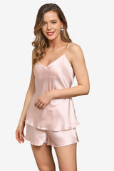 Women's Satin Camisole Pyjama Set with Adjustable Straps