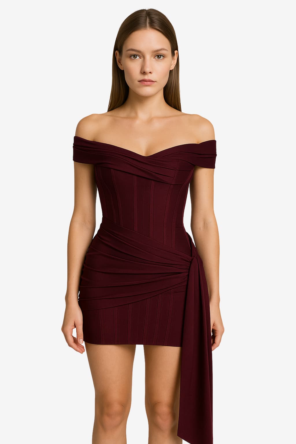 Women's Satin Strapless Corset Mini Dress