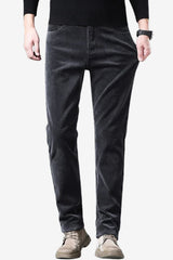 Men's Corduroy Straight-Leg Trousers Slim Fit