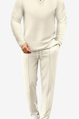 Men's Check Long-Sleeve Shirt &amp; Trousers Casual Set