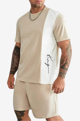 Men’s Short Sleeve T-Shirt and Shorts Set Summer Casual