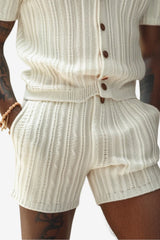 Men’s Knit Two-Piece Summer Set Polo Shirt &amp; Shorts