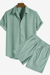 Men's Corduroy Short-Sleeve Shirt &amp; Shorts Set - Relaxed Fit