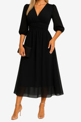 Women’s Chiffon Midi Dress High Neck Summer Fit