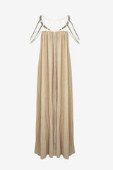 Women's Sleeveless Maxi Dress with Braided Straps