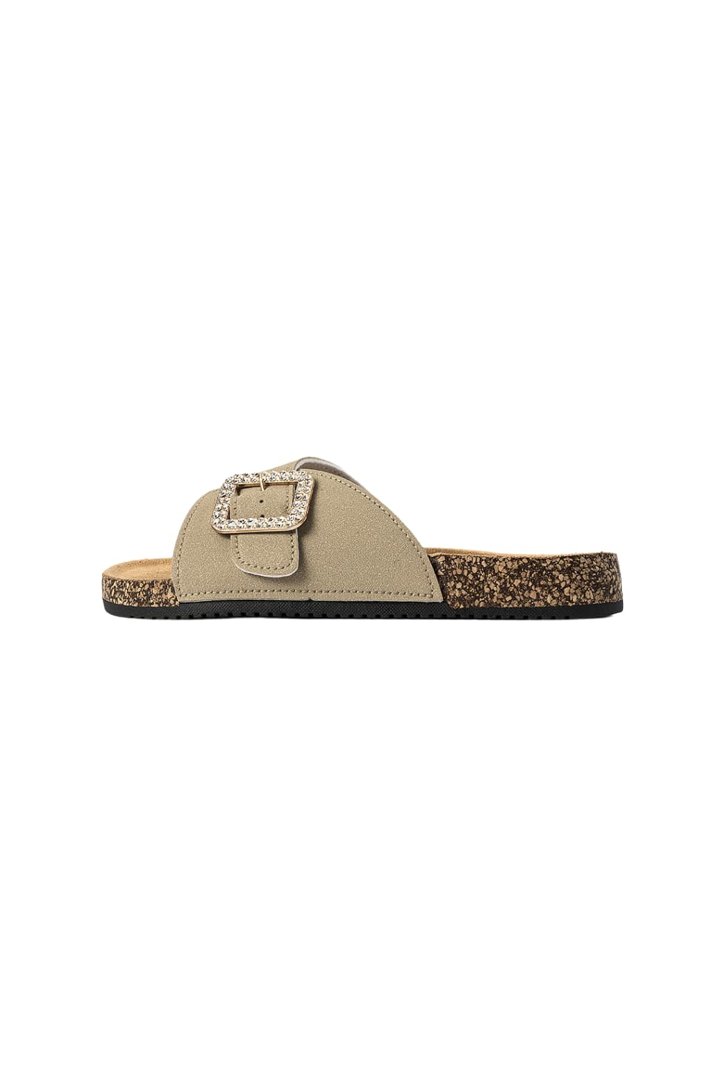 Women’s Slip-On Sandals Faux Leather Buckle Open Toe