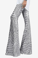 Women’s Sequin Flared Trousers Party Night Out Pants