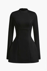 Women’s Backless Mini Dress Long Sleeve Fitted Look