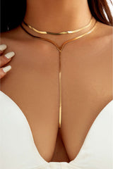 Women’s Gold Layered Choker Necklace Metal Chain