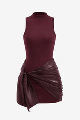 Women's Tie Front Sleeveless Mini Dress