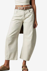 Women's High-Waisted Wide - Leg Light Blue Denim Jeans