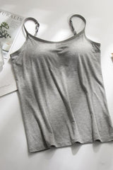Women's Padded Tank Top with Built-in Bra, Adjustable Straps