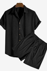 Men's Corduroy Short-Sleeve Shirt &amp; Shorts Set - Relaxed Fit