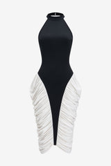 Women's Halter Neck Sleeveless Midi Bodycon Dress