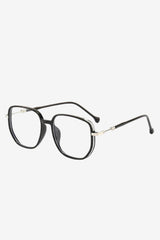 Women's Transparent Geometric Reading Glasses with Metal Temples