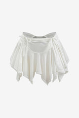 Women's Gothic Ruched Asymmetric Mini Skirt