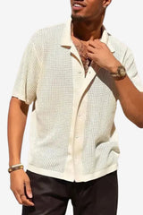 Men’s Short Sleeve Camp Collar Shirt Printed Casual