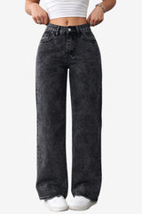 Women’s Straight-Leg Jeans Loose Fit High Waist Denim