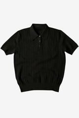 Men’s Knitted Polo Shirt Short Sleeve Textured Fit