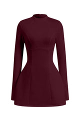 Women’s Backless Mini Dress Long Sleeve Fitted Look