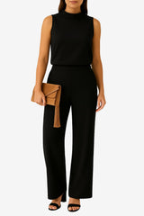 Women’s Sleeveless Jumpsuit Wide Leg Round Neck