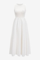 Women's Sleeveless Midi Tank Dress with Pocket Detail