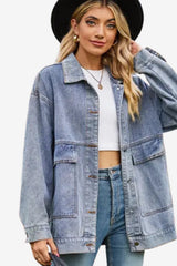 Women's Slim-Fit Retro Denim Jacket - Casual Fall Outerwear