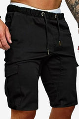 Men’s Cargo Shorts with Pockets Elastic Waist Knee Length